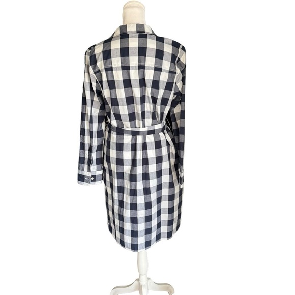 J. Crew - NWOT Gingham Belted Long Sleeve Shirt Dress Sz 4 - Picture 4 of 7